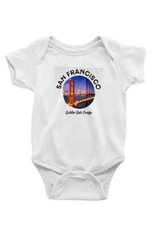 Golden Gate Bridge Beyaz Bebek Body - Zıbın
