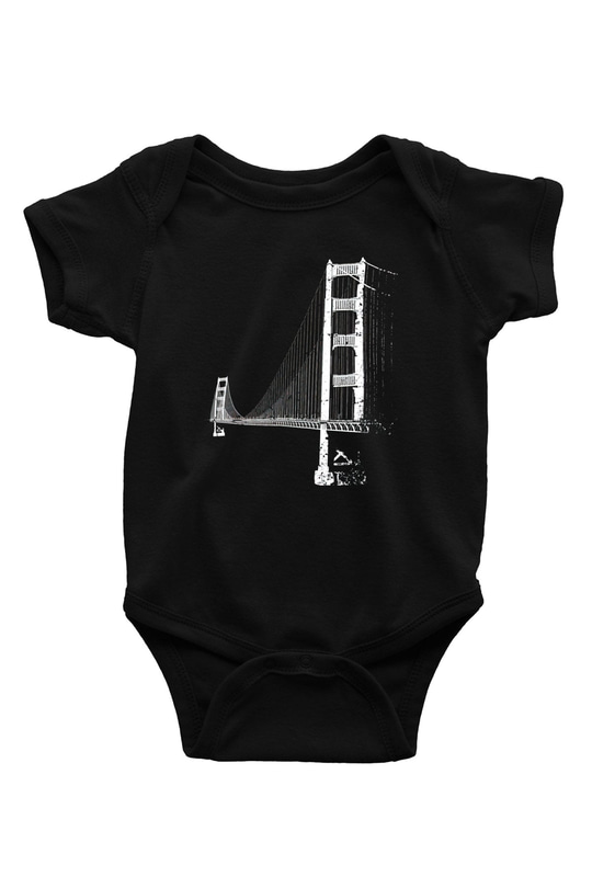Golden Gate Bridge Siyah Bebek Body - Zıbın
