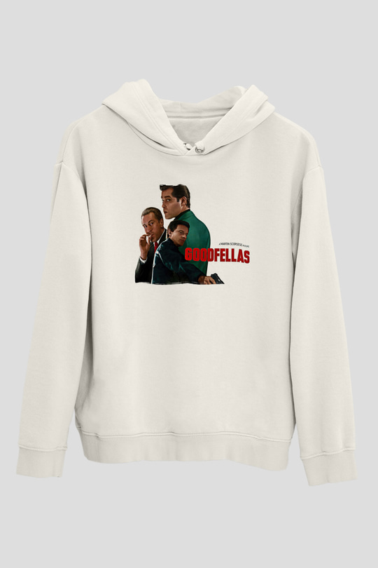 Goodfellas Baskılı Beyaz Unisex Hoodie