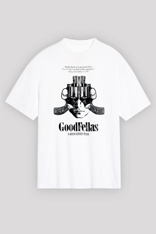 Goodfellas Baskılı Beyaz Unisex Oversize Tişört - Tshirt