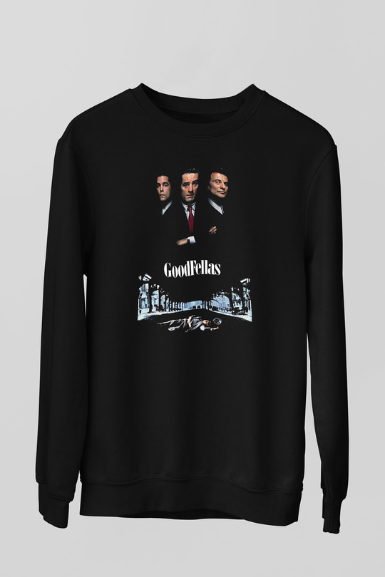 Goodfellas Baskılı Unisex Siyah Sweatshirt