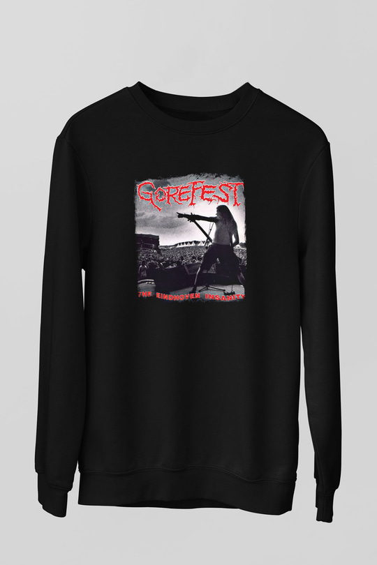 Gorefest Baskılı Unisex Siyah Sweatshirt