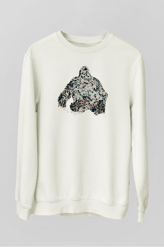 Goril Beyaz Unisex Sweatshirt