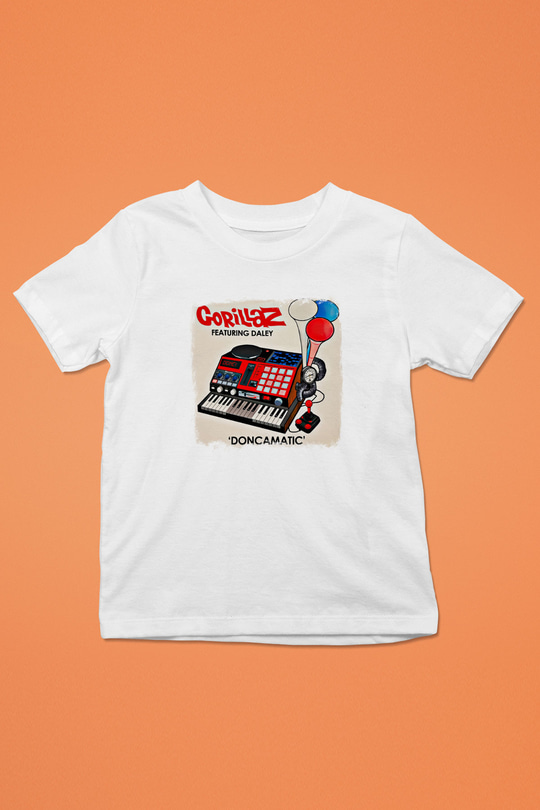 Gorillaz Baskılı Unisex Beyaz Çocuk Tişört