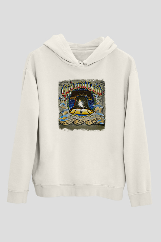 Grateful Dead Baskılı Unisex Beyaz Hoodie