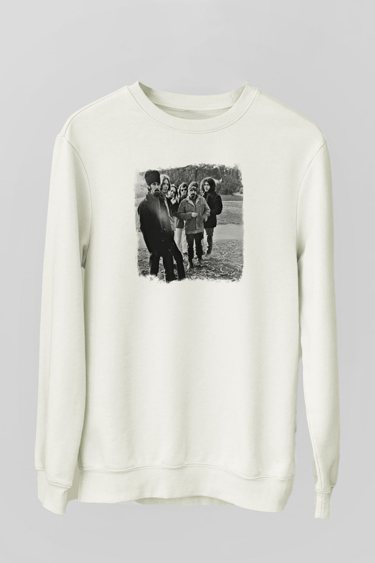 Grateful Dead Baskılı Unisex Beyaz Sweatshirt