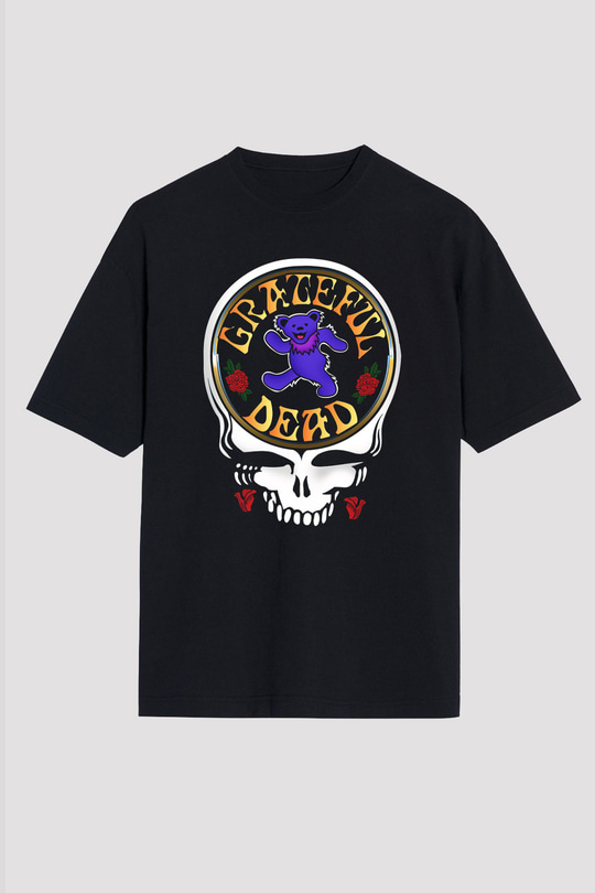 Grateful Dead Siyah Unisex Oversize Tişört T-Shirt