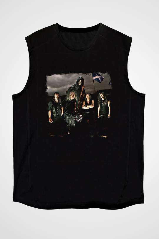 Grave Digger Baskılı Unisex Siyah Kolsuz Tişört