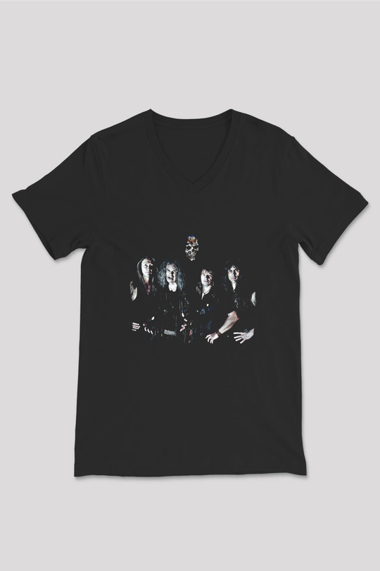 Grave Digger Baskılı Unisex Siyah V Yaka Tişört
