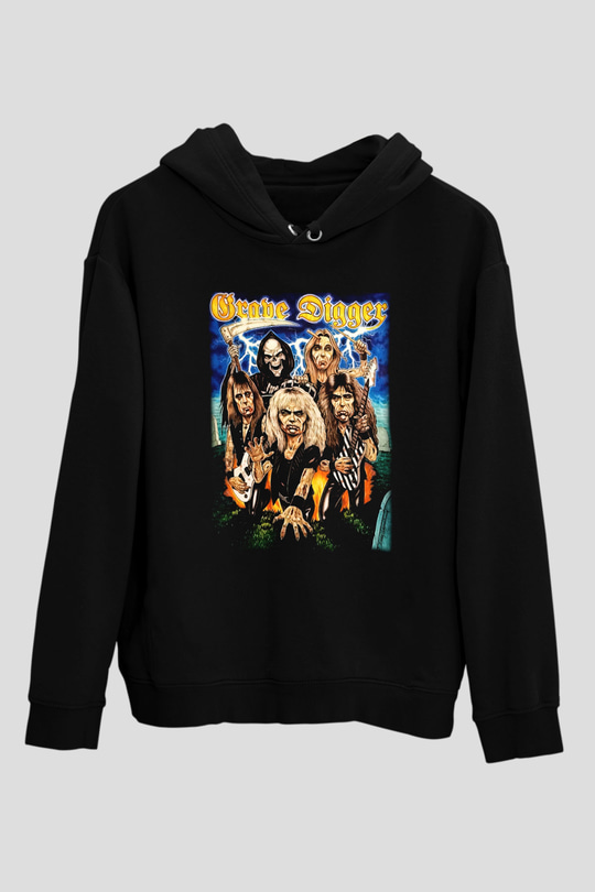 Grave Digger Siyah Unisex Hoodie