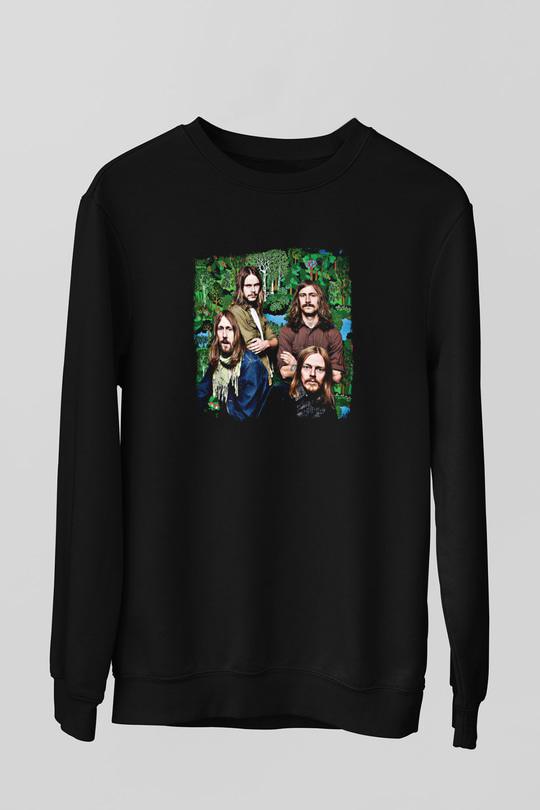 Graveyard Baskılı Unisex Siyah Sweatshirt