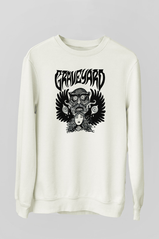 Graveyard Beyaz Unisex Sweatshirt