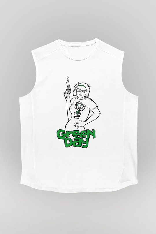 Green Day Beyaz Unisex Kolsuz Tişört