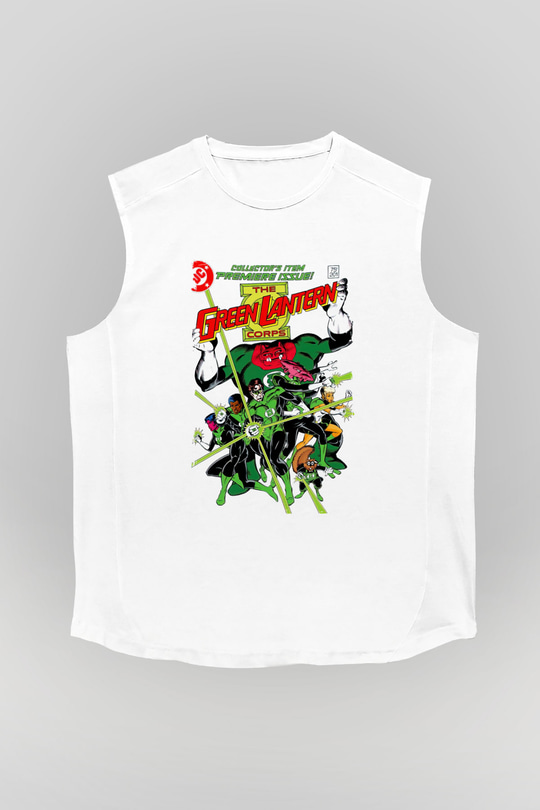 Green Lantern Beyaz Unisex  Kolsuz Tişört