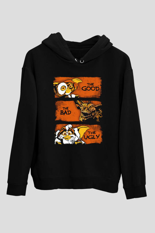 Gremlins Gremlinler Siyah Unisex Kapüşonlu Sweatshirt