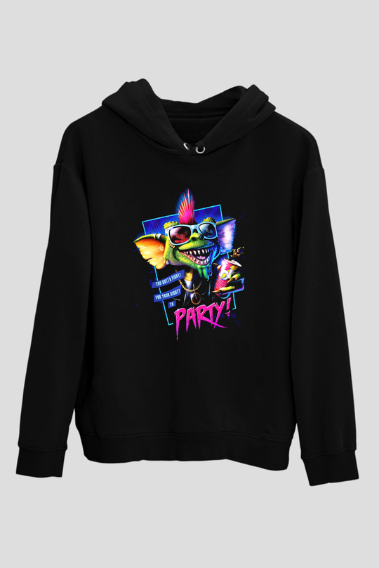 Gremlins Gremlinler Siyah Unisex Kapüşonlu Sweatshirt