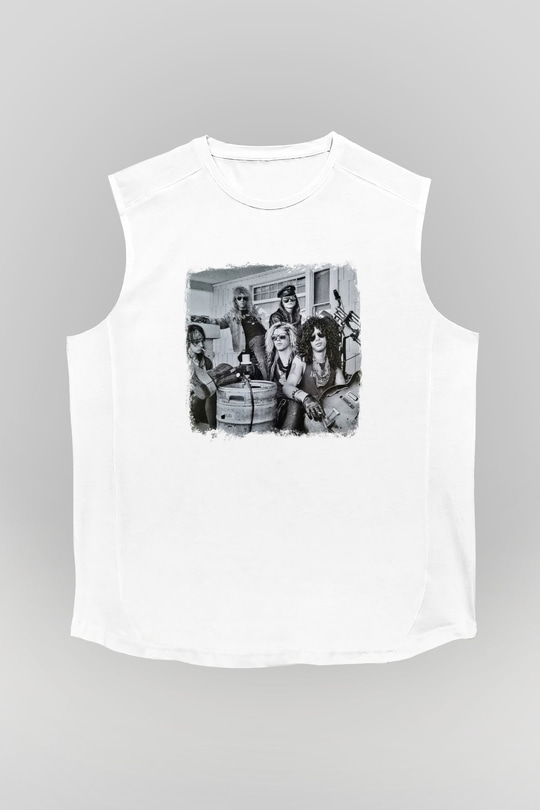 Guns N' Roses Baskılı Unisex Beyaz Kolsuz Tişört