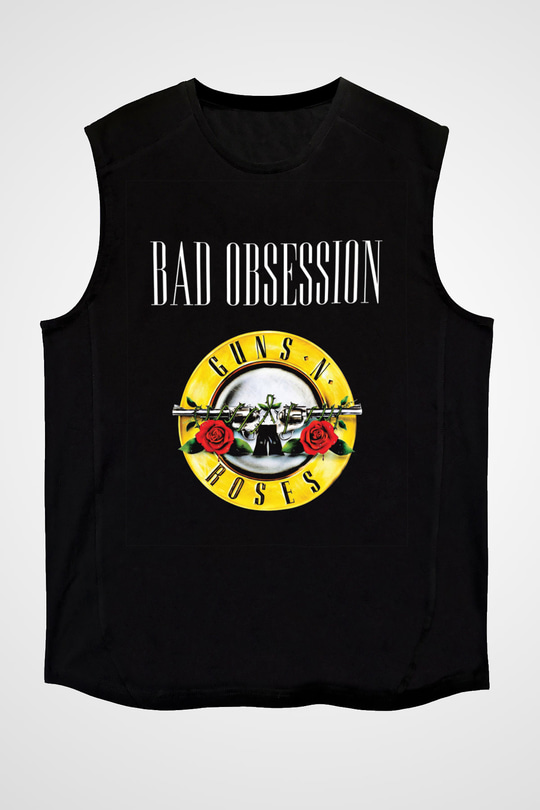 Guns N' Roses Baskılı Unisex Siyah Kolsuz Tişört