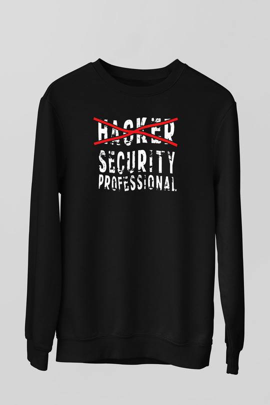 Hacker Baskılı Unisex Siyah Sweatshirt