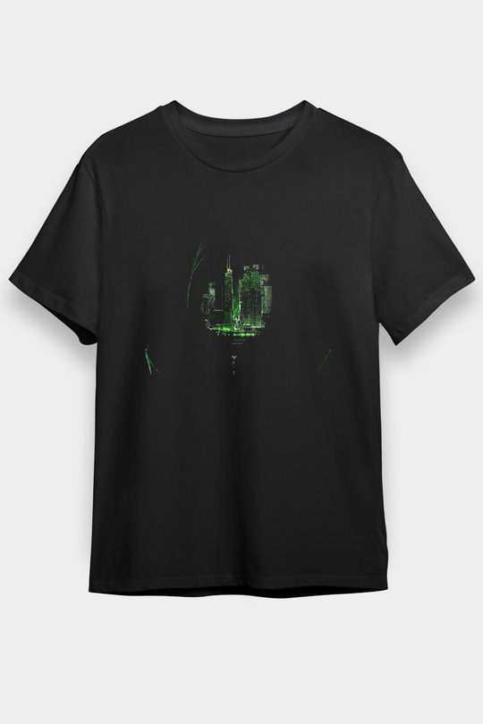 Hacker Baskılı Unisex Siyah Tişört - Tshirt
