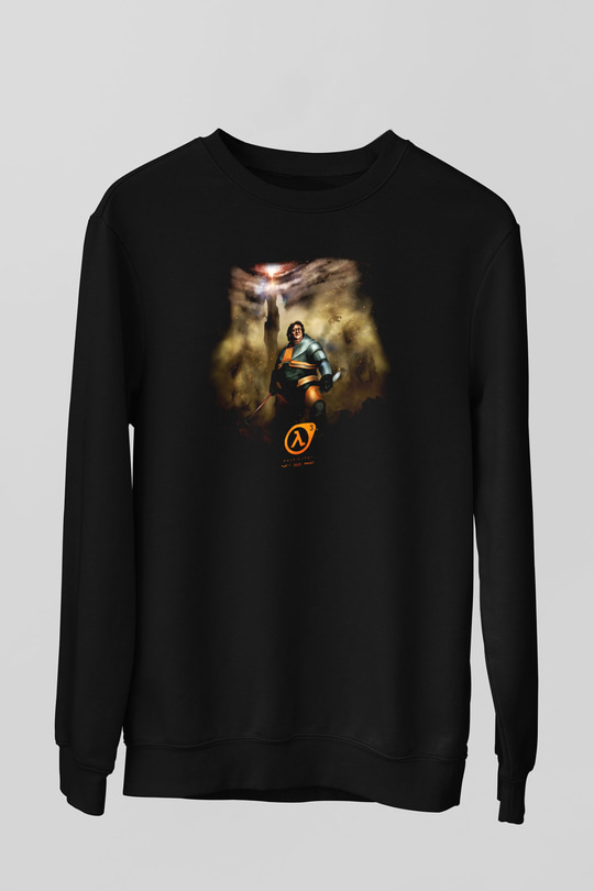 Half-Life Siyah Unisex Sweatshirt
