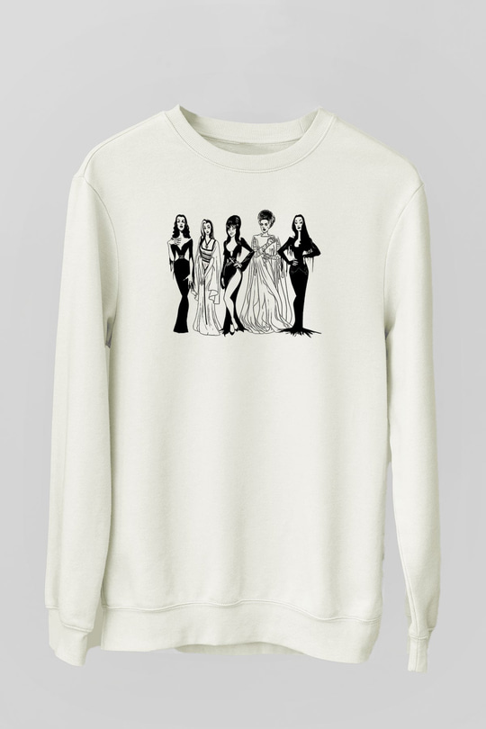 Halloween Baskılı Beyaz Unisex Sweatshirt