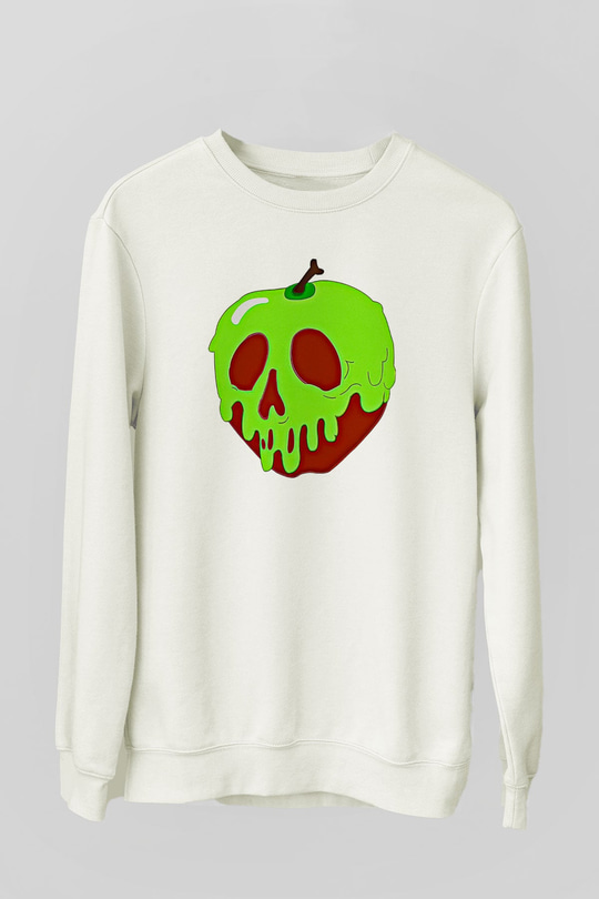 Halloween Baskılı Beyaz Unisex Sweatshirt
