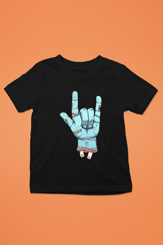 Halloween Baskılı Unisex Siyah Çocuk Tişört - Tshirt