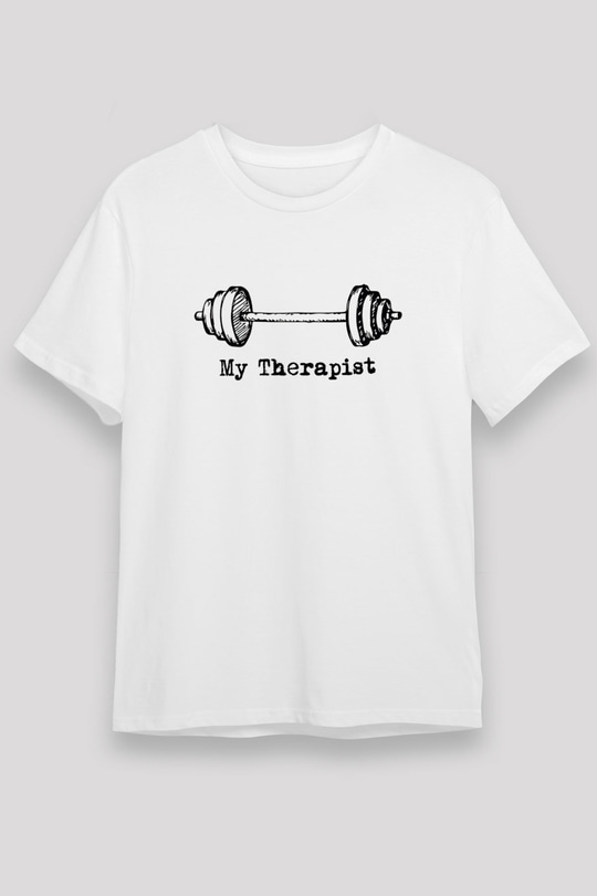 Halter Baskılı Unisex Beyaz Tişört - Tshirt