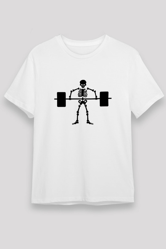 Halter Baskılı Unisex Beyaz Tişört - Tshirt