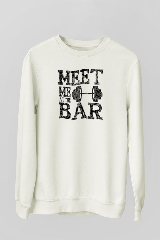 Halter Baskılı Unisex Ekru Sweatshirt