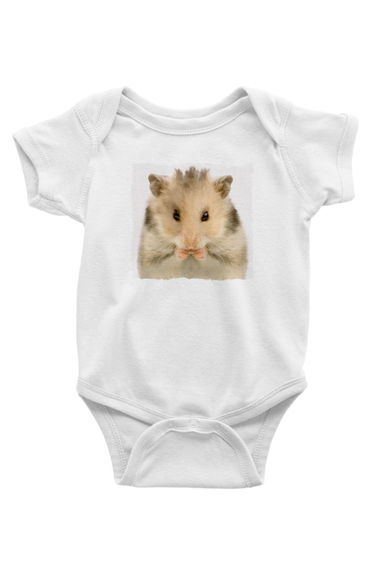 Hamster Beyaz Bebek Body - Zıbın