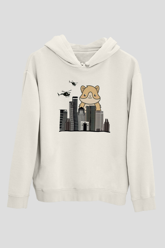 Hamster Beyaz Unisex Hoodie