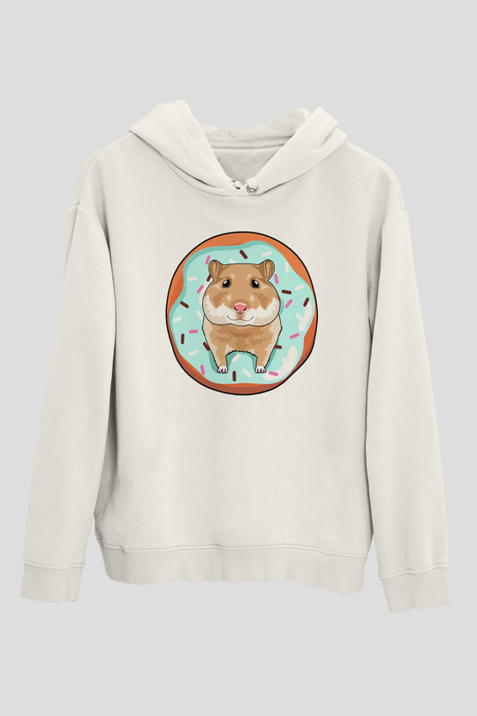 Hamster Beyaz Unisex Hoodie