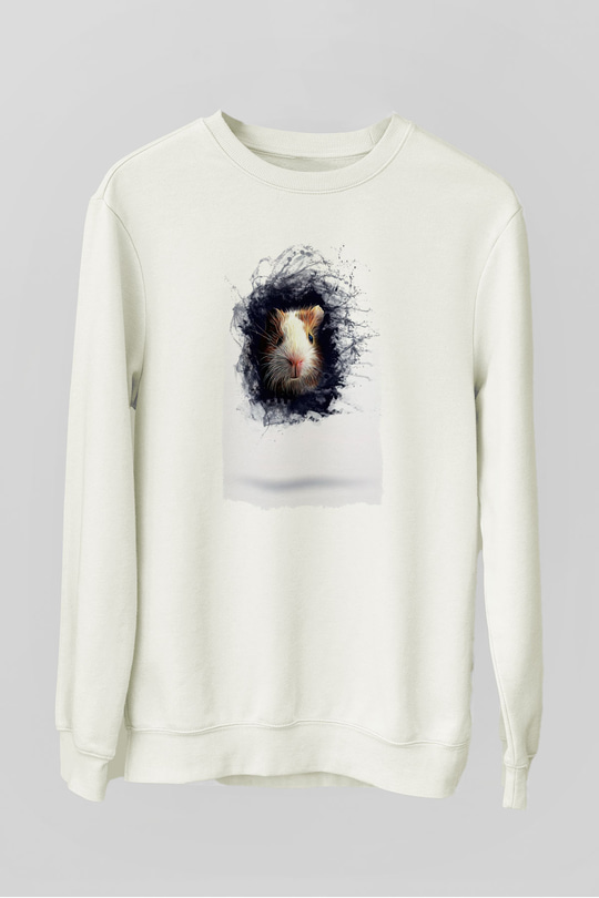 Hamster Beyaz Unisex Sweatshirt