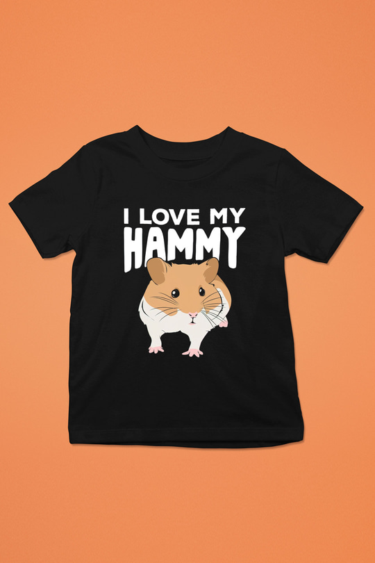Hamster Siyah Unisex Çocuk Tişört