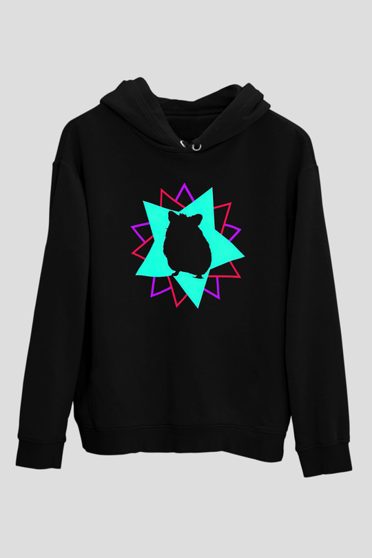 Hamster Siyah Unisex Hoodie