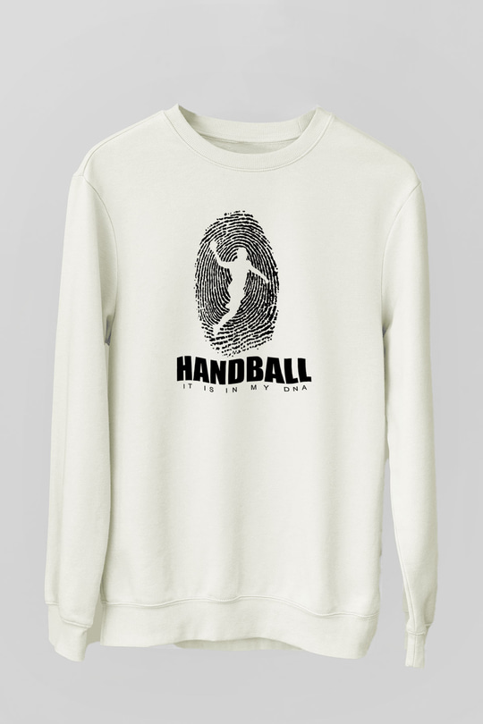Handball Baskılı Unisex Ekru Sweatshirt