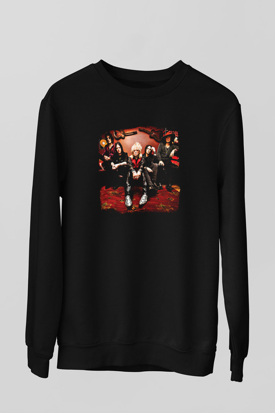 Hanoi Rocks Baskılı Unisex Siyah Sweatshirt