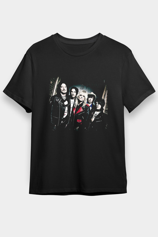 Hanoi Rocks Baskılı Unisex Siyah Tişört