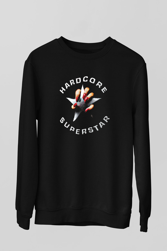 Hardcore Superstar Baskılı Unisex Siyah Sweatshirt