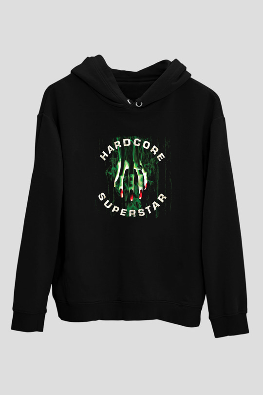 Hardcore Superstar Baskılı Unisex Siyah Hoodie