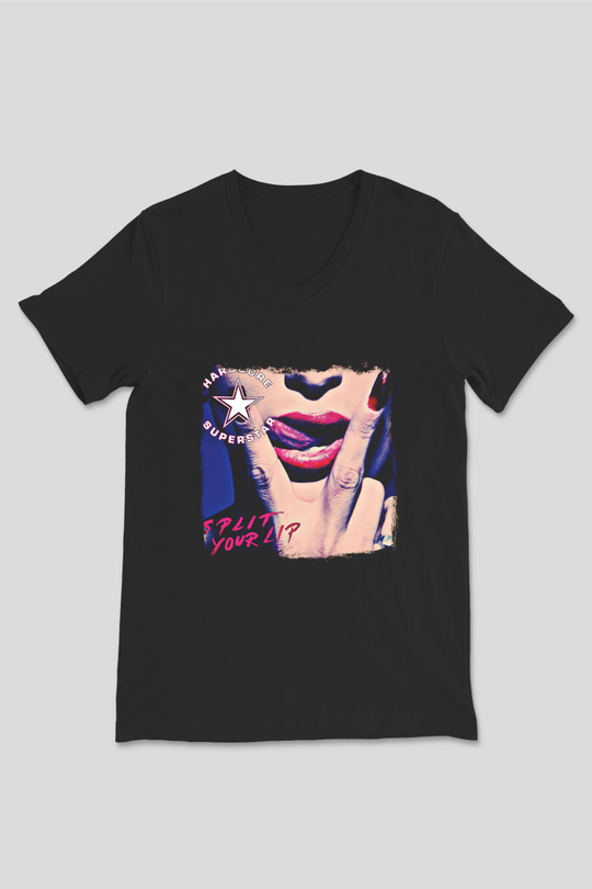 Hardcore Superstar Baskılı Unisex Siyah V Yaka Tişört