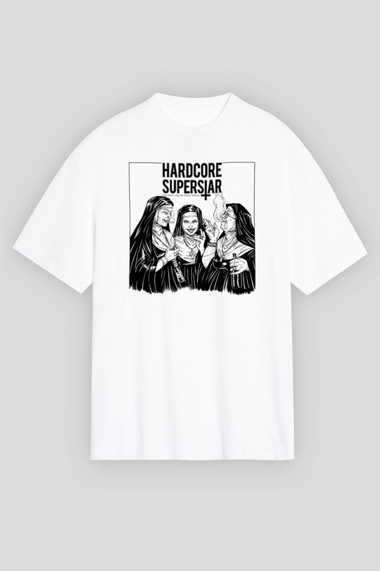 Hardcore Superstar Beyaz Unisex Oversize Tişört T-Shirt