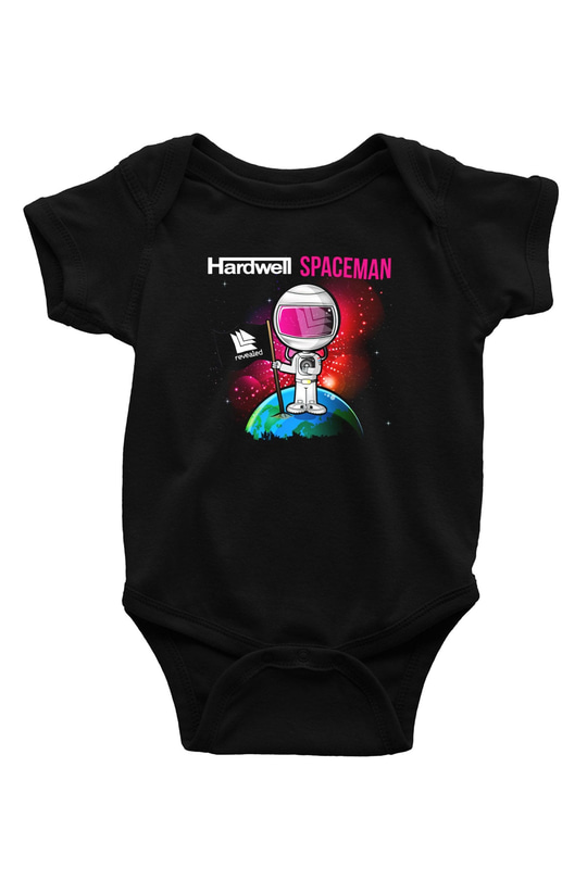 Hardwell Baskılı Siyah Bebek Body - Zıbın