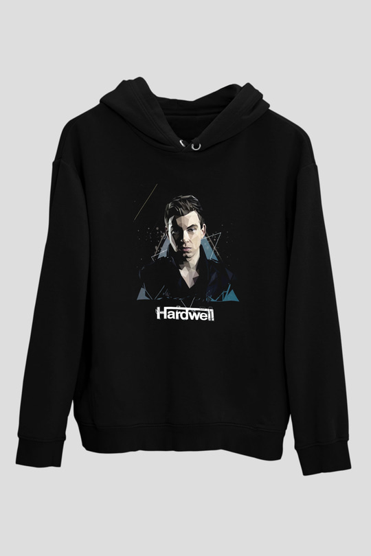 Hardwell Siyah Unisex Kapüşonlu Sweatshirt