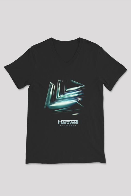 Hardwell Siyah Unisex V Yaka Tişört T-Shirt