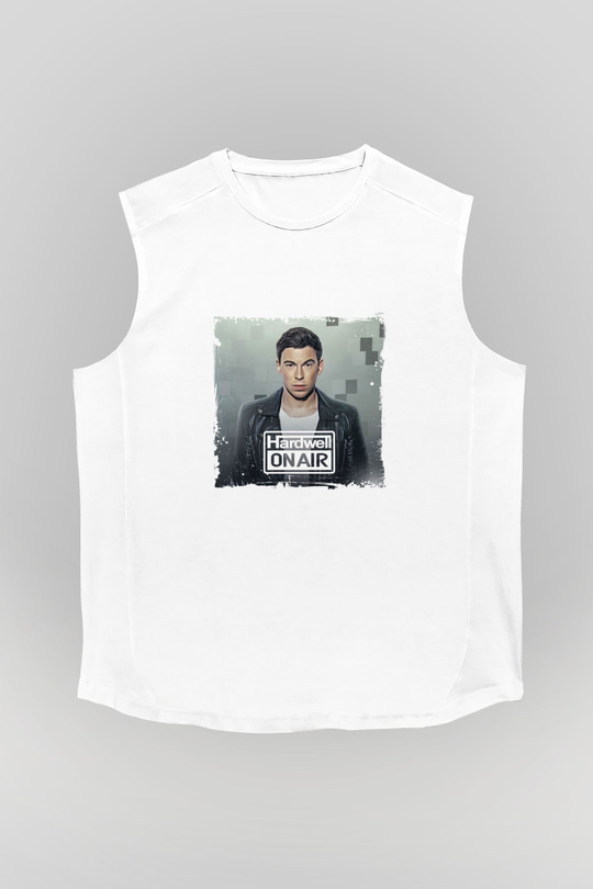 HardwellBaskılı Beyaz Kolsuz Tişört
