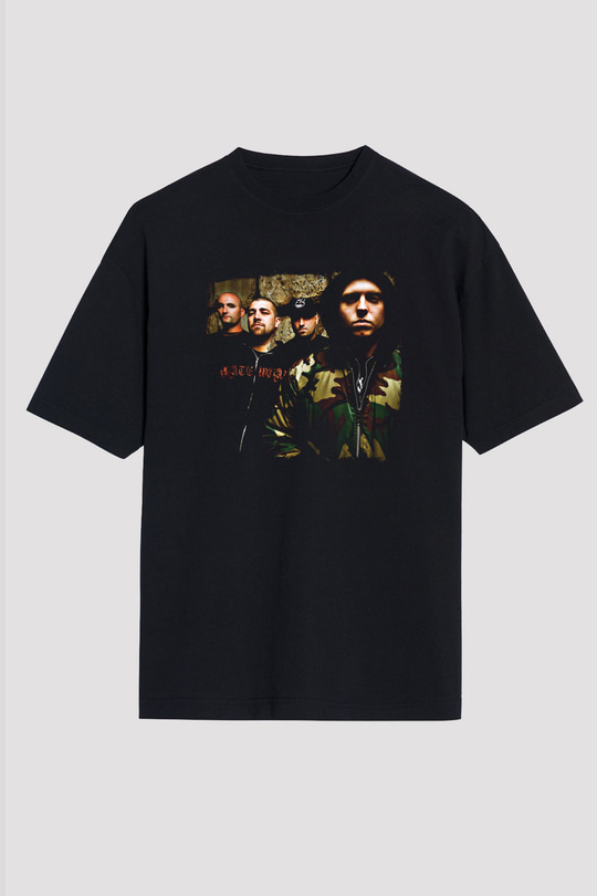 Hatebreed Baskılı Unisex Siyah Oversize Tişört