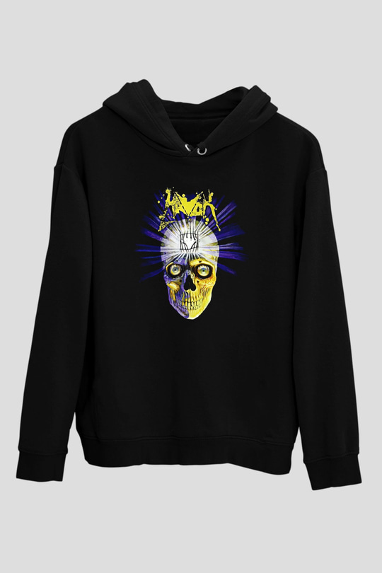 Havok Baskılı Unisex Siyah Kapüşonlu Sweatshirt